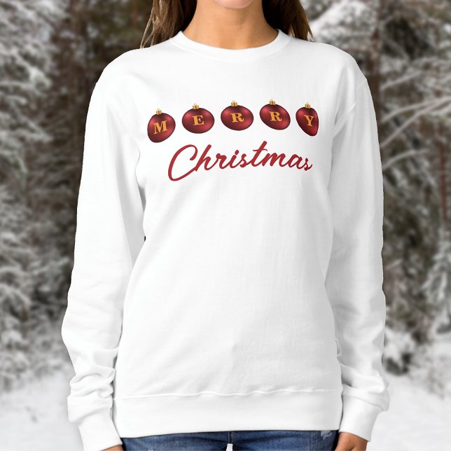 Röd julafton Baubles God jul Text T Shirt (Festive design for the Holiday season.)