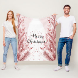 Röd julafton Gräs Träd Snö Dekoration Vacker Fleecefilt