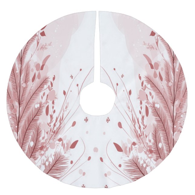 Röd julafton Gräs Träd Snö Dekoration Vacker Julgransmatta Borstad Polyester (Framsidan)