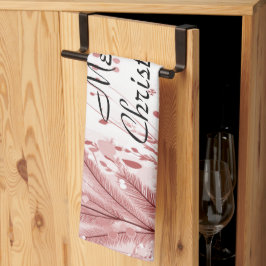 Röd julafton Gräs Träd Snö Dekoration Vacker Kökshandduk