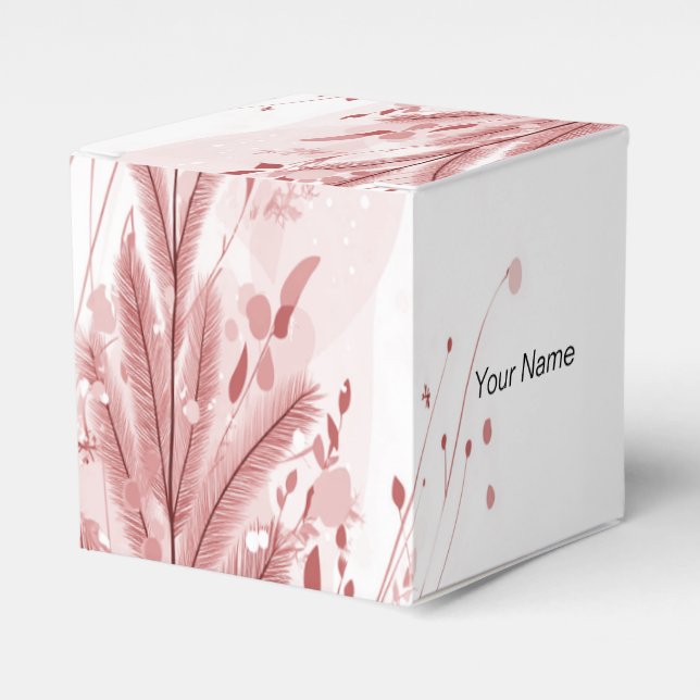 Röd julafton Gräs Träd Snö Dekoration Vacker Presentaskar (Framsidan Sidan)