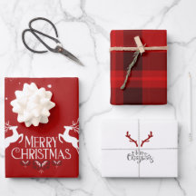 Röd julafton Helgdag Wrapping Papper Lakan