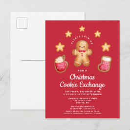 Röd julbakare utbytes söta Gingerbread Man Inbjudan Vykort