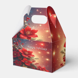 Röd julblomma presentbox presentaskar
