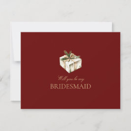 Röd juldekaler Bridesmaid Frieri kort