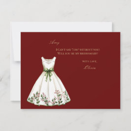 Röd juldekaler Bridesmaid Frieri kort
