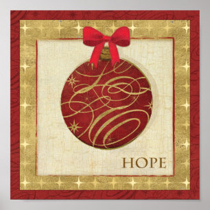 Röd Juldekorationer Poster