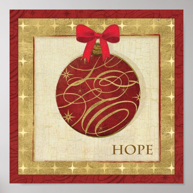 Röd Juldekorationer Poster (Framsidan)