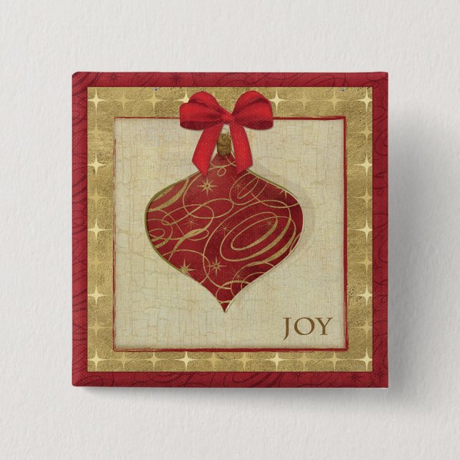 Röd juldekorationfred knapp (Framsida)