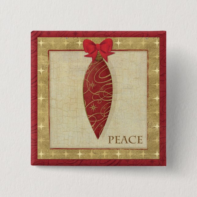 Röd juldekorationkärlek knapp (Framsida)