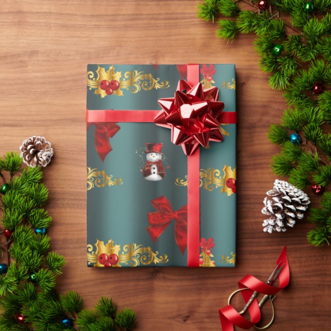 Röd juldekorativ kalk presentpapper (Skapare uppladdad)