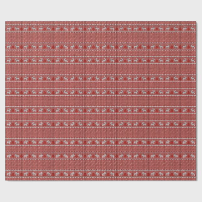 Röd julfest presentpapper (Platt)