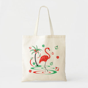 Röd julflamingo Baubles tot Tygkasse