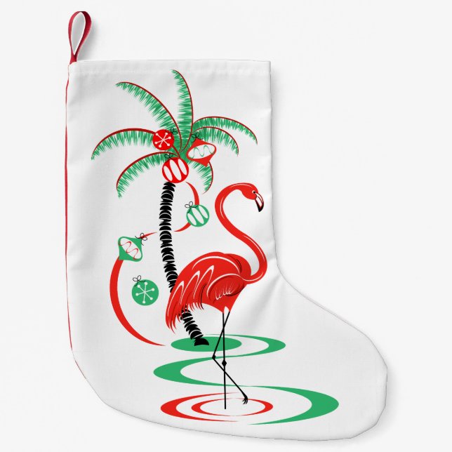 Röd julflamingo strumpa ensidig (Framsidan)