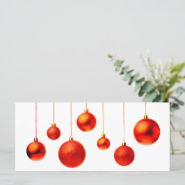 Röd julfoto Bollar dekoration med text