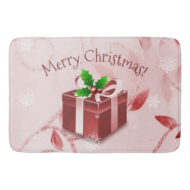 Röd julgåva Bath Mat Badrumsmatta (Framsidan)