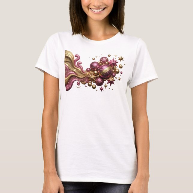 Röd julglädje specialdesignad t-shirt (Framsida)