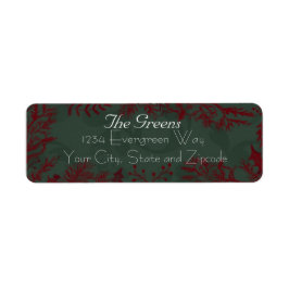 Röd julgrå på Gröntens bakgrund Returadress Etikett