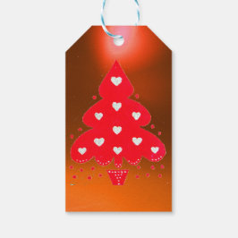 RÖD JULGRAN FESTDAGSFIRANDE orange Presentetikett