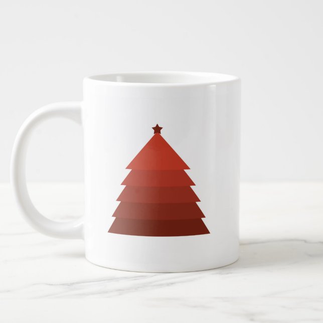 Röd julgran jättekaffemugg jumbo mugg (Vänster)