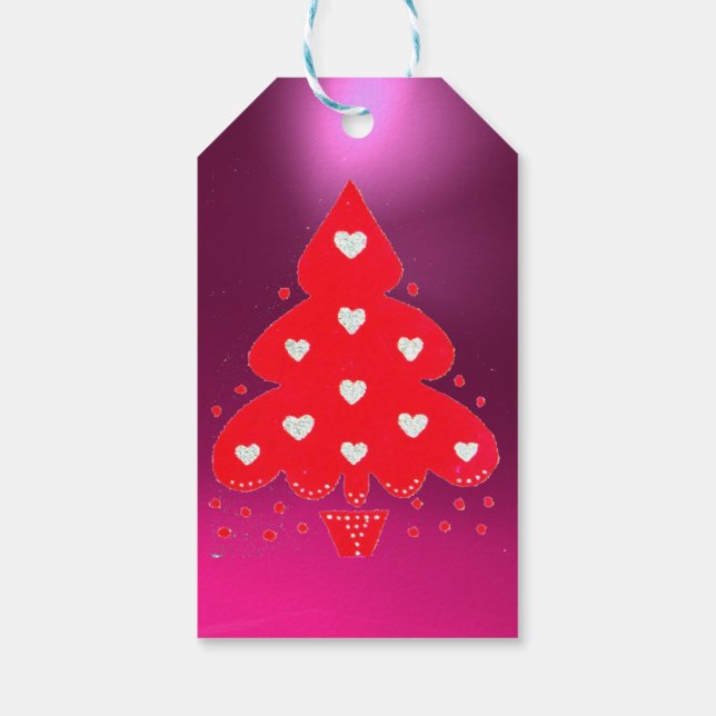 RÖD JULGRAN SEMESTERFEST lila Presentetikett (Baksidan)