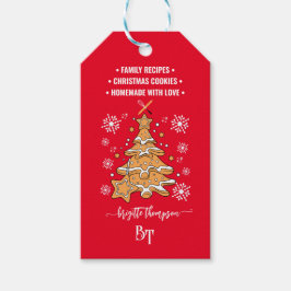 Röd julgranscookie Snöflingor Kampanj QR-kod Presentetikett