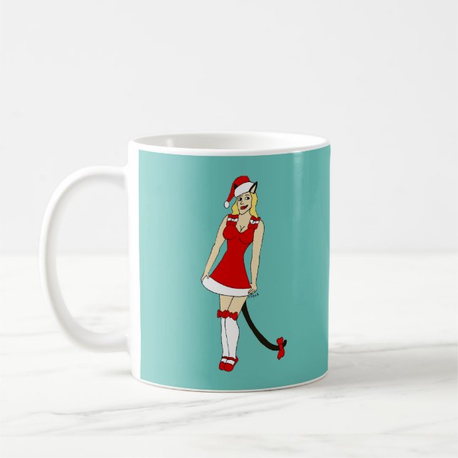 Röd julgryta kaffemugg (Vänster)