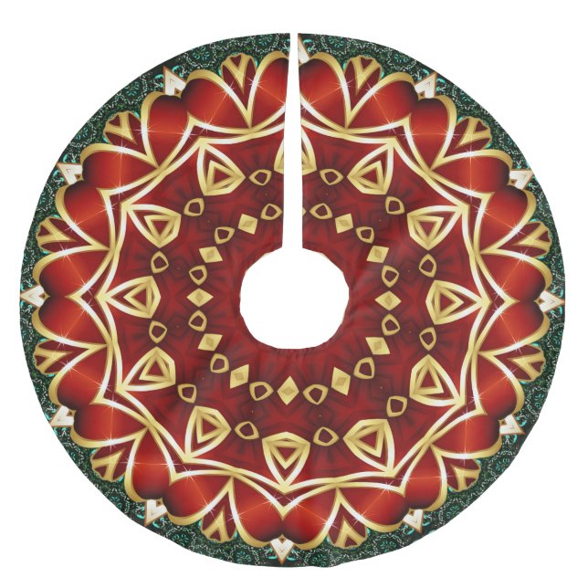 Röd julhelg jul julgransmatta borstad polyester (Framsidan)