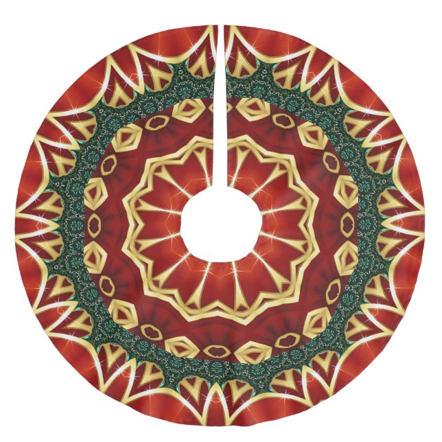 Röd julhelg jul julgransmatta borstad polyester (Framsidan)