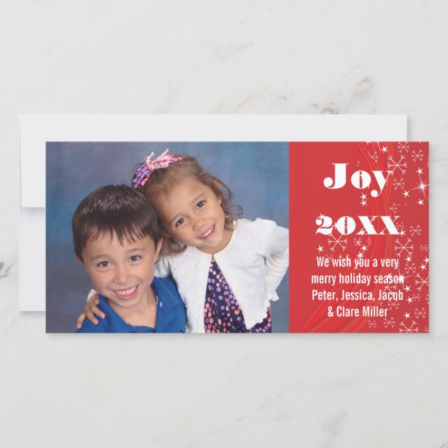 Röd julhelg/kort för vitSnö-Jul foto Julkort (Framsida)