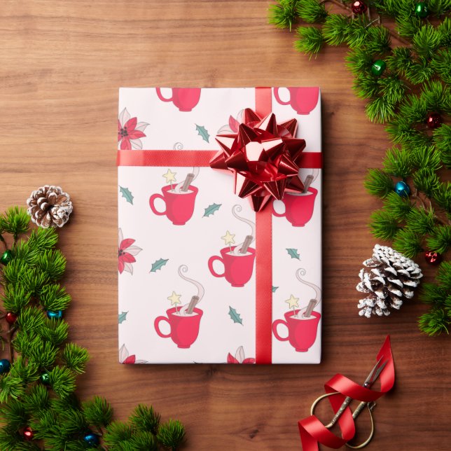 Röd julkaffe Kopp | Knäppssprit Presentpapper (Julgåva)