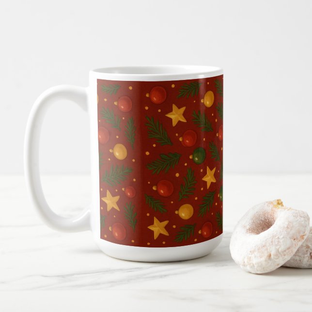 Röd julkaffe Mugg - Klassiskt Helgdag Gift (Med munk)