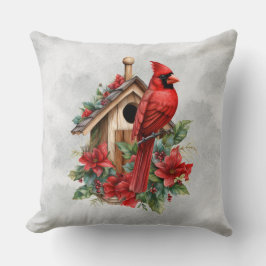 Röd julkardinal AT... Kudde