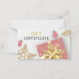 Röd julklapp Bollar Gift Guld Snöflingor Gift Card Placeringskort
