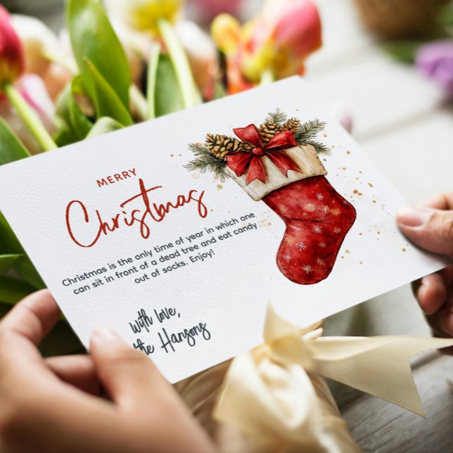 Röd julklapp God jul Julkort (Skapare uppladdad)