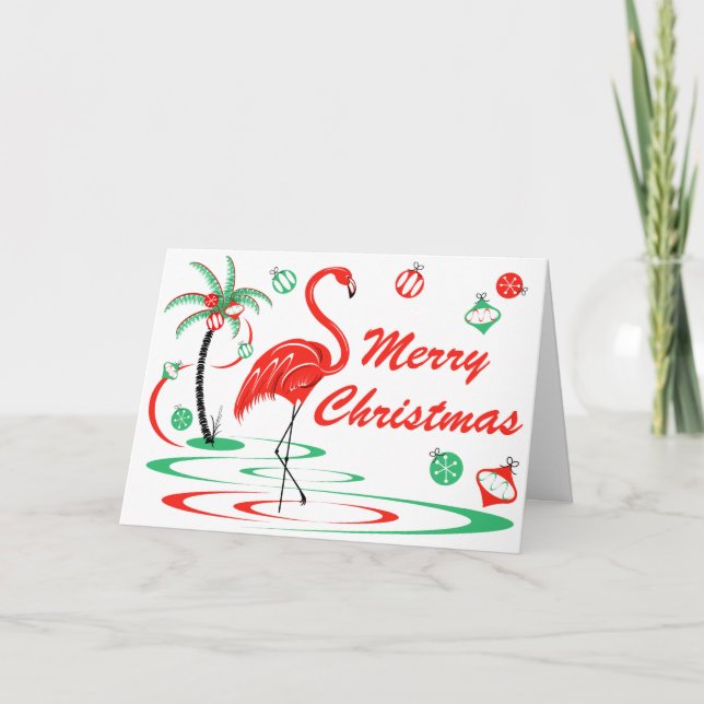 Röd julklapp - Jullandskap Helgkort (Framsida)