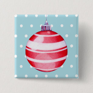 Röd julklapp knapp