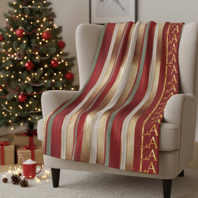 Röd julklapp La Mönster#27 ID1009 Fleecefilt (Skapare uppladdad)