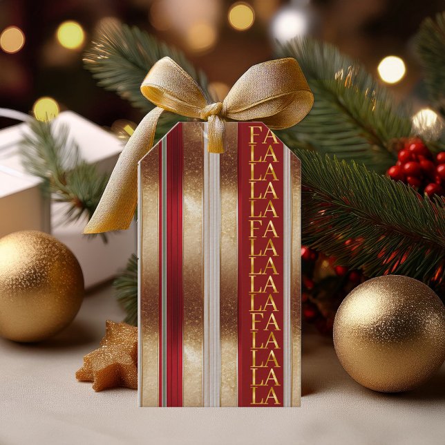 Röd julklapp La Mönster#27 ID1009 Presentetikett (Skapare uppladdad)