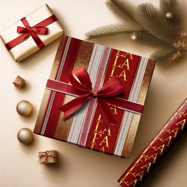 Röd julklapp La Mönster#27 ID1009 Presentpapper (Skapare uppladdad)