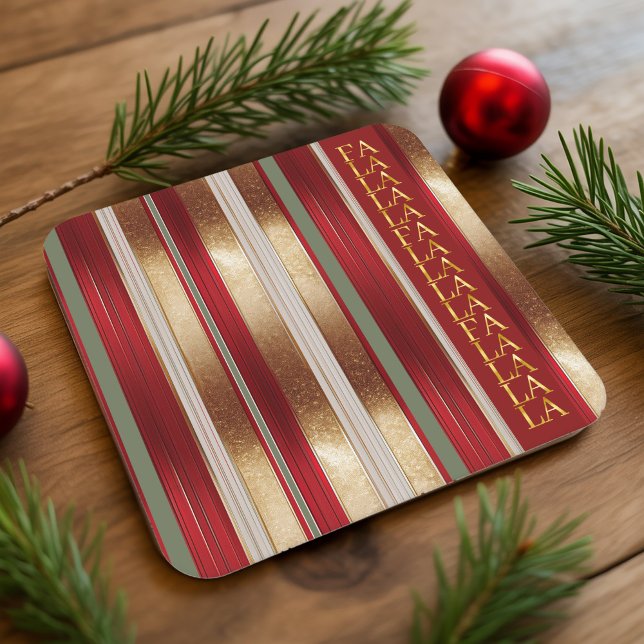 Röd julklapp La Mönster#27 ID1009 Underlägg Papper Kvadrat (Skapare uppladdad)