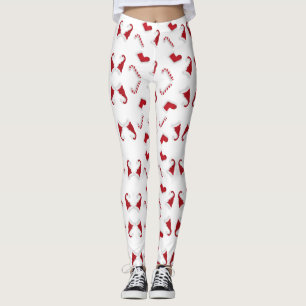Röd julklapp och Candy cane Leggings