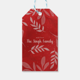 Röd julklapp presentetikett