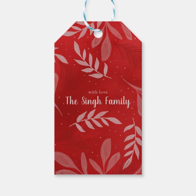 Röd julklapp presentetikett (Framsidan)