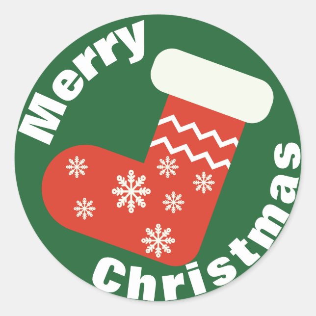 Röd julklapp runt klistermärke (Framsida)