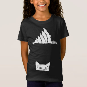 Röd julklapp Tipping Julafton Träd over Meowy Cat T Shirt