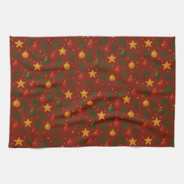 Röd julkök - Klassiskt Helgdag Tea Kökshandduk