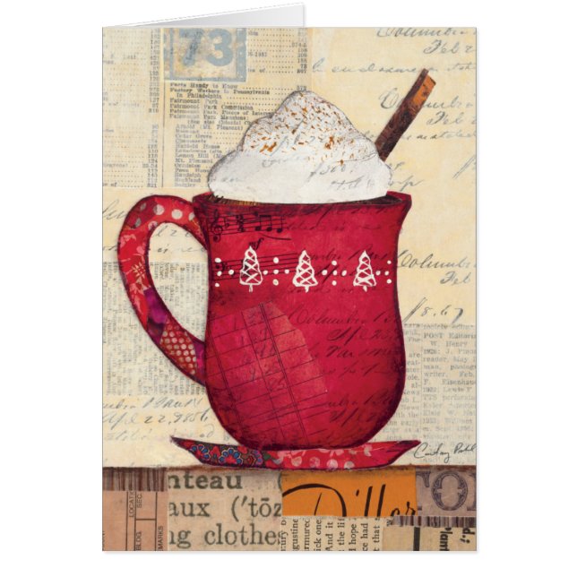 Röd julkopp hälsningskort (Framsidan)