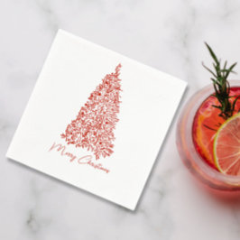 Röd julmiddag pappersservett