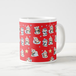 Röd julpenguinmugg jumbo mugg